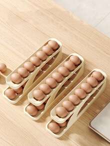 Refrigerator Side Door Egg Holder Rolling Egg Storage Box[Space-Saving Automatic Egg Dispensing]Rolling Egg Storage Box Side Door Storage Space-Saving Eggs Roll Down Automatically Refill Easier Access - Multicolor - View 5