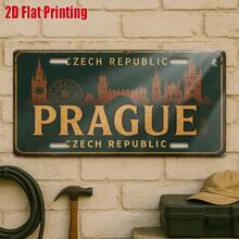 1pc Prague Gothic Cityscape Metal Sign | 2D Flat Print. For Decoration Only, Wall Hanging, Perfect For Cafes, Attic Studios, Reading Rooms, Poetry Bars, Gift For Romantics And Writers, (Random Style) - A - View 5