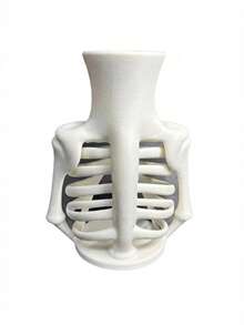 3D Printed Skeleton Vase Gothic Ribcage Desk Organizer White Bone Statue Tabletop Craft Halloween Home Decor - Multicolor - View 7