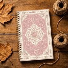1pc Persian Mandala Pattern Notebook A5 Portable Size 5.5x8.3inch Pink Vintage Art Style Design Premium Paper Enhances Writing Experience Gold Spiral Binding Easy To Carry Suitable For Meeting Notes Study Notes Travel Journal And Gift Giving Office And Study Supplies > Notebooks And Writing Boards > Planner/Notebook Classical Palace Style Exquisite Floral Elements Memo Pad - A5 - View 4