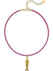 Women's Fish-Shaped Necklace, Fish-Shaped Pendant, Rose Red Rope | Braided Rope Necklace, Suitable For Daily Fashion Wear, Fashionable Personalized Rope Necklace - Pendant Necklace - View 2