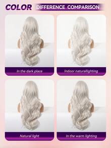 Peluca larga y rizada con flequillo rosa de 26 pulgadas, hecha de fibra sintética resistente al calor, adecuada para roles femeninos, fiestas y otras ocasiones - Rosa - Ver 12