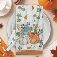 2/4/48pcs Autumn Series Orange Background Polka Dot Multicolor Pumpkin Pattern Printed Kitchen Towels - Super Soft, Highly Absorbent Polyester Tableware And Hand Towels, Perfect For Holiday Decor, Kitchen Decor, Party Decor - Multicolor - View 7