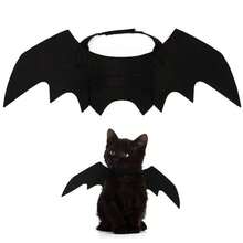 Adjustable Black Cat Bat Wing Costume - Soft Polyester Halloween Pet Accessory, Suitable For Cats And Small Dogs, Perfect For Role Play And Dress-Up Fun - Black - View 2