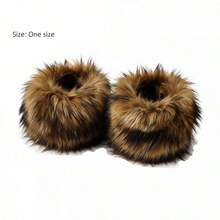 Faux Fur Cuffs For Boots, Short Boot Fur Covers, Boot Toppers For Women - Camel - View 8