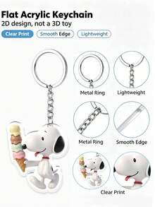 Cartoon Snoopy Keychain Pendant Car Decoration Women's Small Accessory Couple Mood Theme Gift Valentine's Day Small Gift - Irregular - View 6