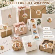 500PCS(1 Roll) 1 Inch Capybara Stickers, 12 Patterns, Suitable For Teachers, Adults, Parents, Classroom, School, Work, Study, Training, Cute Animal Stickers, Handmade Self-Adhesive Labels, Incentive Encouragement Stickers, Back To School Stickers, School Opening Decoration Stickers, Back To School Gifts - Multicolor - View 7