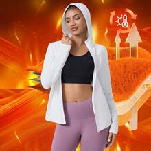 New Women's Slim Fit Fleece Jacket, Knitted Outdoor Sports Top, Fashionable For Autumn/Winter - White - View 4