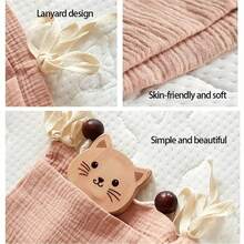 Yue Ye 1pc Baby Stroller Storage Bag, Diaper Hanging Bag, Double Pockets, Large Capacity, Pure Cotton Crepe Fabric, Baby's Halloween Gift - Multicolor - View 7