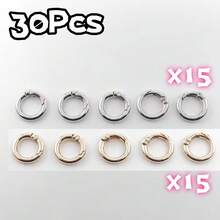 10/20/30 Pcs Flat Trigger Snap Rings O-Rings, Metal Keychain Rings, Used For Keychains, Bags, Wallets Round Clips - Keychain Hooks Replacement Keyring Lanyard DIY Crafts - Multicolor - View 15