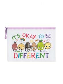 Teacher Gift "It's Okay To Be Different" Theme Zipper File Storage Bag, Macaron Color Toiletry Storage Bag, Waterproof PVC Travel Storage Bag/Transparent Zipper Pouch, Perfect For Daily Office Use, As A Thoughtful School Year Entry Gift, Or Short Trips. This Is An Excellent Gift For Birthdays, Back To School, Graduation, Christmas, Halloween, Spring Break, Easter, And Teacher's Day,Travel Essential - Multicolor - View 16