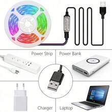 GHUSTAR RGB LED Strip Lights With 44-Key Remote Control, Adjustable Color & Brightness, Cuttable Length, Easy Installation, Suitable For Home Decor, Holiday Ambience, Party Decoration, Accent Wall, Halloween, And Makes A Great Gift - RGB - View 8