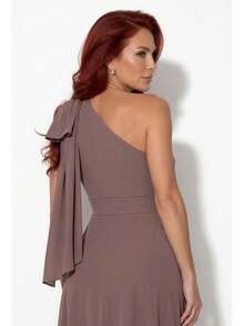 Long Dress For Bridesmaid Wedding Graduation Light Party - Mocha Brown - View 7
