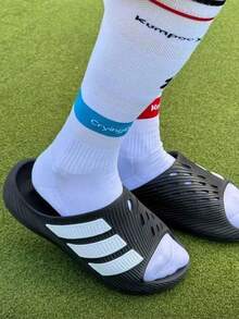 Adidas Purechill Comfortable Slide Sandals Unisex Black & White - Black and White - View 1