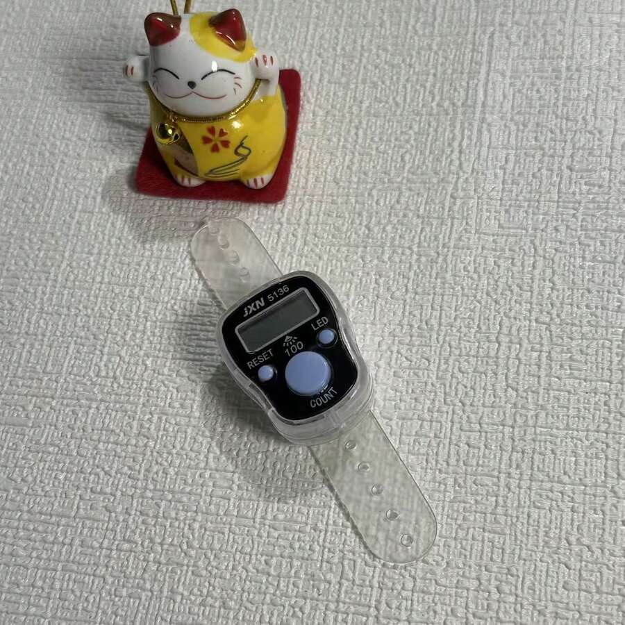 Macaron Color-Block Button Transparent Strap Electronic Counter Wristband LED Night Backlight High-Definition Display Slim Minimalist Versatile Style Wrist/Finger Ring Dual Use Muslim Men Women Prayer Commute Meditation Tasbih Tally Counter - Multicolor - View 1