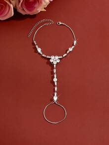1pc Fashion Minimalist Flower Hand Chain, Summer Beach Party Jewelry, Suitable For Wedding Banquet - Multicolor - View 8