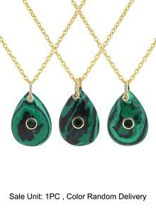 1pc Water Drop Crystal Pendant Necklace For Women Healing Energy Gold Color Stainless Steel Chain Amethyst Summer Jewelry Gift H932 - Necklace - View 9
