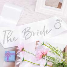 3pcs Bridal Headband Set With Ribbon And Veil, Suitable For Bachelorette Party Decoration, Bride Gift Accessories - Multiple Styles - View 9