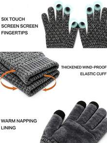 Winter Gloves For Men And Women, Warm In Cold Weather, Touchscreen, Neutral Non-Slip Knitted Elastic Cuffs,Atv Riding Outfit Women - Multicolor - View 4