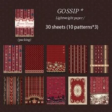 30 Sheets/Bag Material Paper Rococo Dream Series Vintage Sweet Style Material Paper, Scrapbook Supplies Notebook Accessories, Used For Decorating Cards Photo Frames Phone Cases Junk Journals, Desktop Decoration Paper Memo Paper Origami - Material Paper - View 13