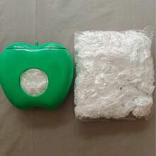 1 件多色苹果形保鲜膜分配器，壁挂式食品储存盒，可取出食品包装袋，浴室浴帽收纳盒，厨房配件。可选颜色：灰色、绿色、橙色。1 件 + 保鲜膜（95-105 件），随机颜色保鲜膜 - 彩色 - 查看 11