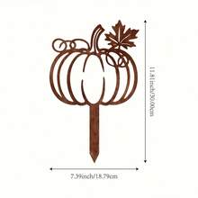 1pc Rusty Pumpkin Metal Yard Decor - Vintage Farmhouse Lawn Stake, Made Of Heavy Duty Iron, Suitable For Halloween Party. No Electricity Needed, Can Be Used As Indoor Or Outdoor Autumn Decoration - B - View 11