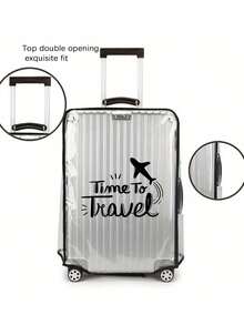 Unisex Cartoon Illustration Transparent Luggage Cover, Suitable For 20/24/28 Inch Suitcases, Perfect For Family And Friends, Christmas And Easter - Multicolor - View 8