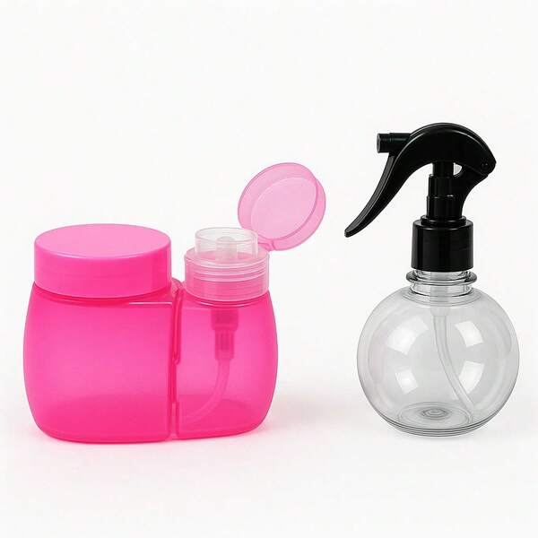 Kit Pulverizador com Spray + Dosador de Acetona – Prático para Salão e Manicure Profissional