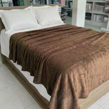 Cobertor Casal Manta Fleece Lisa Super Macia 1,80 X 2,00m - Marrom Claro - Visão 4