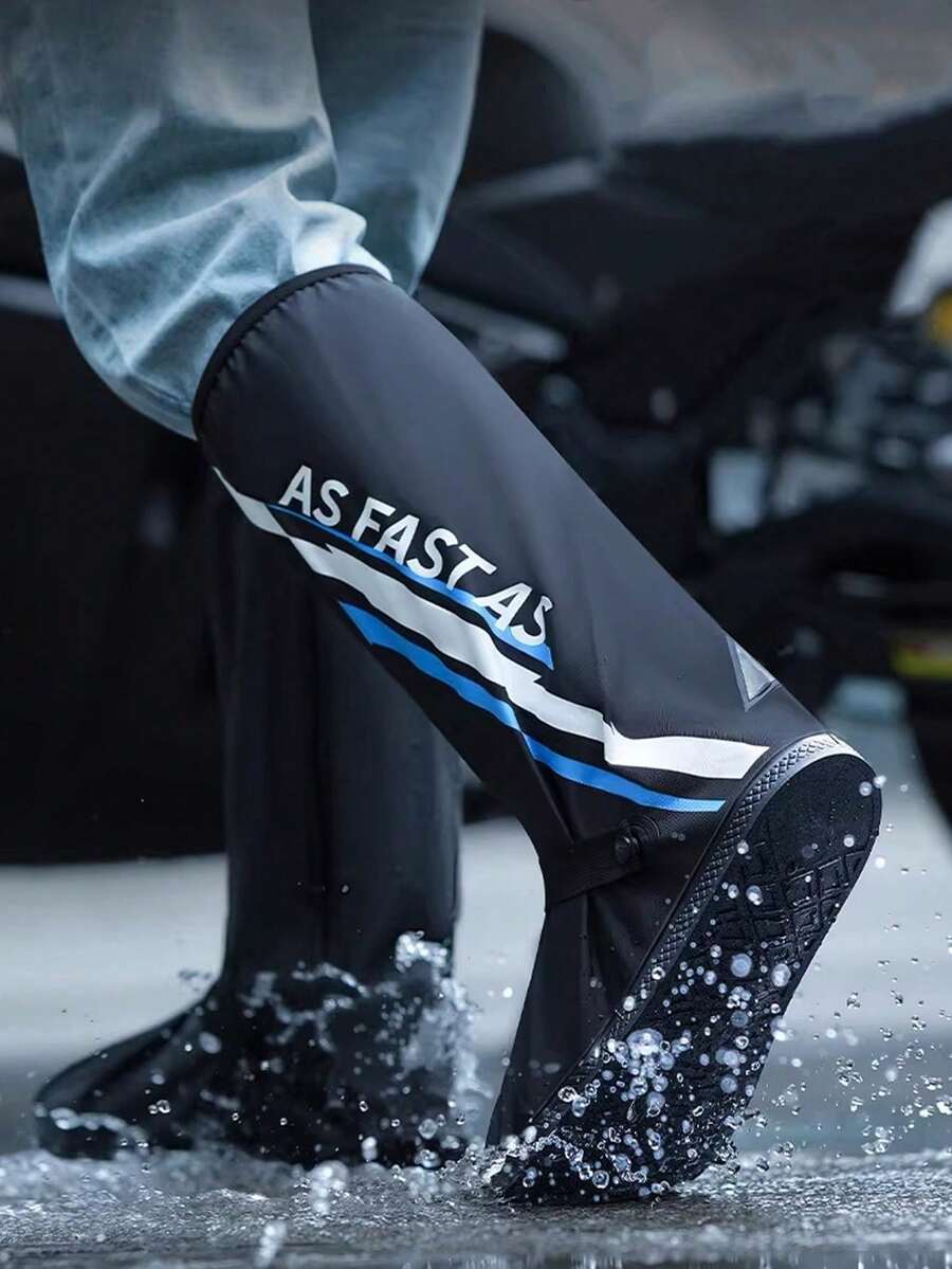 中性防水鞋套,加厚防雪防水防污耐磨,適合學生與機車騎士,高筒防滑 PVC 成人款 - 長筒雨鞋套 - 查看 1