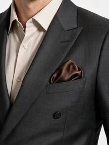 1pc Men's Herringbone Silk Pocket Square, Suit Tuxedo Breast Pocket Handkerchief, Business Formal Decorative Pocket Square - Multicolor - View 2