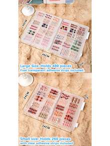 Large Capacity Transparent Nail Storage Box With 1 Roll Of Tape - Dust-Proof Portable Design, Can Store Press-On Nails And Nail Accessories, Also Can Be Used As Jewelry Box, Storage Bag, Makeup Brush Holder, Perfume Compartment Storage Box, Handheld Storage Bag, Home Accessories, Gifts For Women, School Supplies, University Essentials, Birthday Gift, Makeup Organizer, Jewelry Box, Nail Supplies, Nail Kit, Nail Stuff,Nail Tools, Nail Rhinestones, Nail Products - Multicolor - View 14
