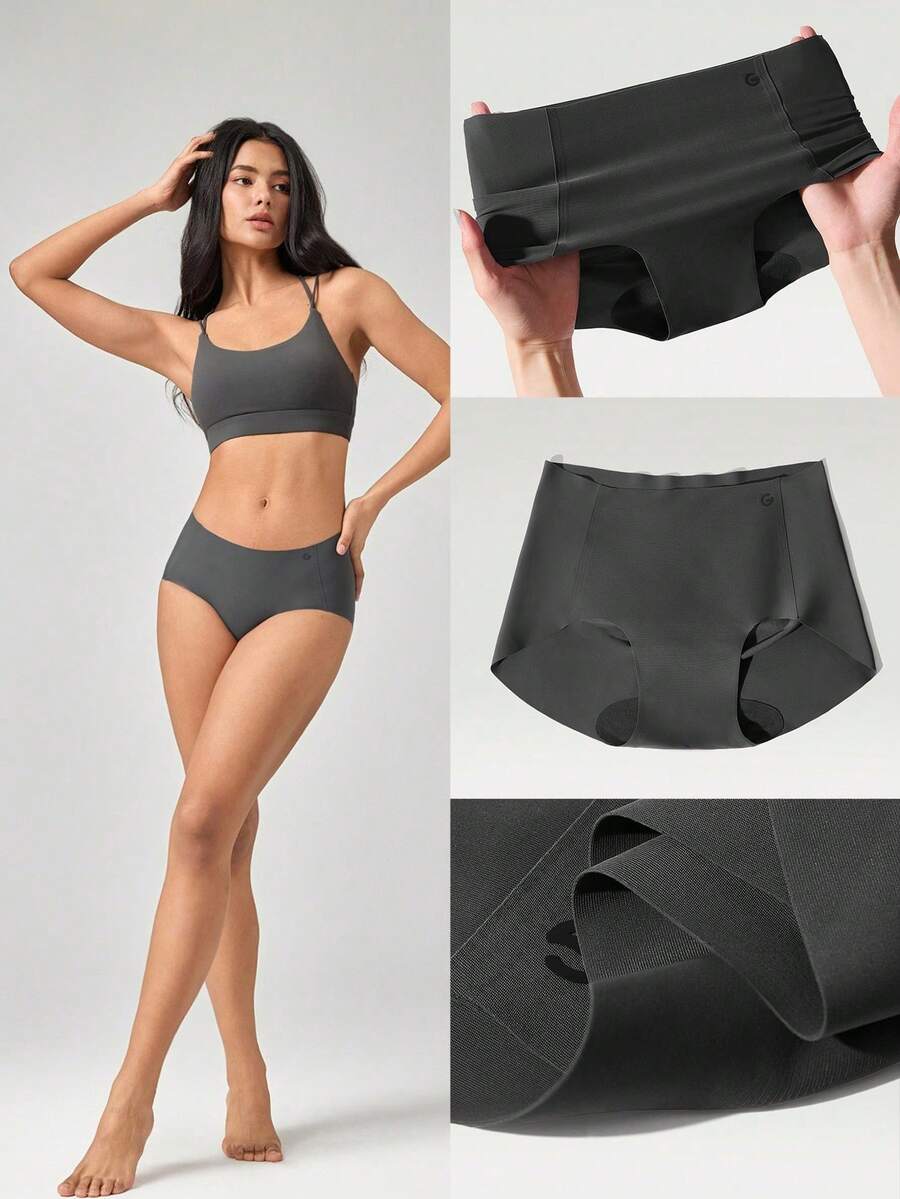 Women Plus Size Sports Panty - Dark Grey - View 1