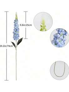 3/6Pcs Artificial Long Stem Hyacinth Fake Flowers, Suitable For Bedroom, Kitchen Decoration, DIY Flower Garlands, Autumn Decoration, Indoor/Outdoor Decoration,Table Decorations,Wedding Decor,Artificial Plants,Back-To-School Gift,Gifts For Women - Light Blue - View 2