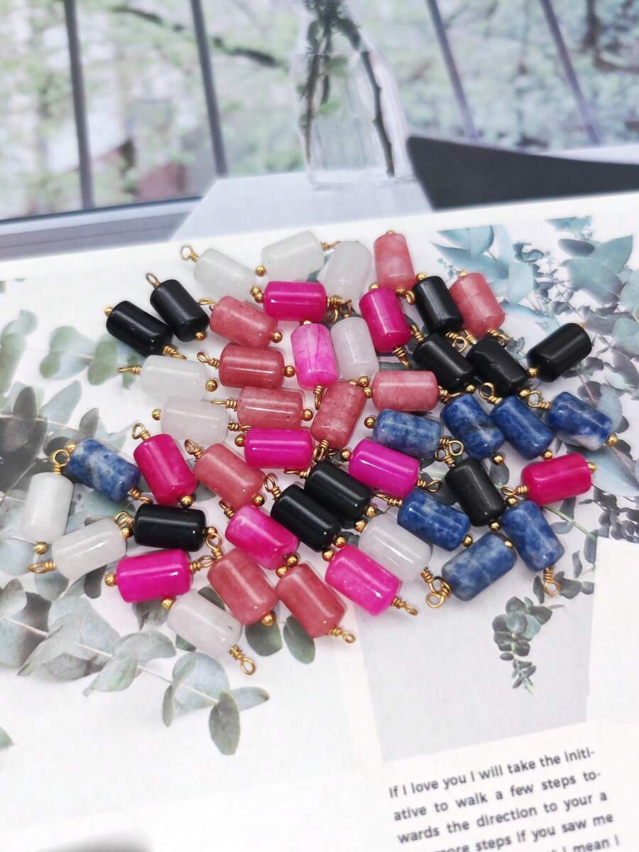 10/50pcs Vintage Style Waterproof Stainless Steel With Natural Stone ...