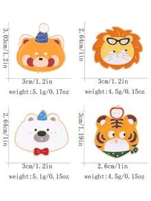 1pc Cartoon Creative Cute Animal Brooch, Soft Adorable Tiger Lion Bear Alloy Pin, Backpack Jacket Decoration - Multicolor - View 7