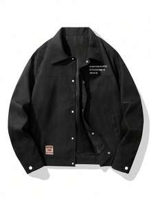 Men's Spring/Autumn Casual Fashion Minimalist Outdoor Lapel Jacket - Black - View 2