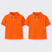 Young Boys Polo Shirts - Orange - View 1