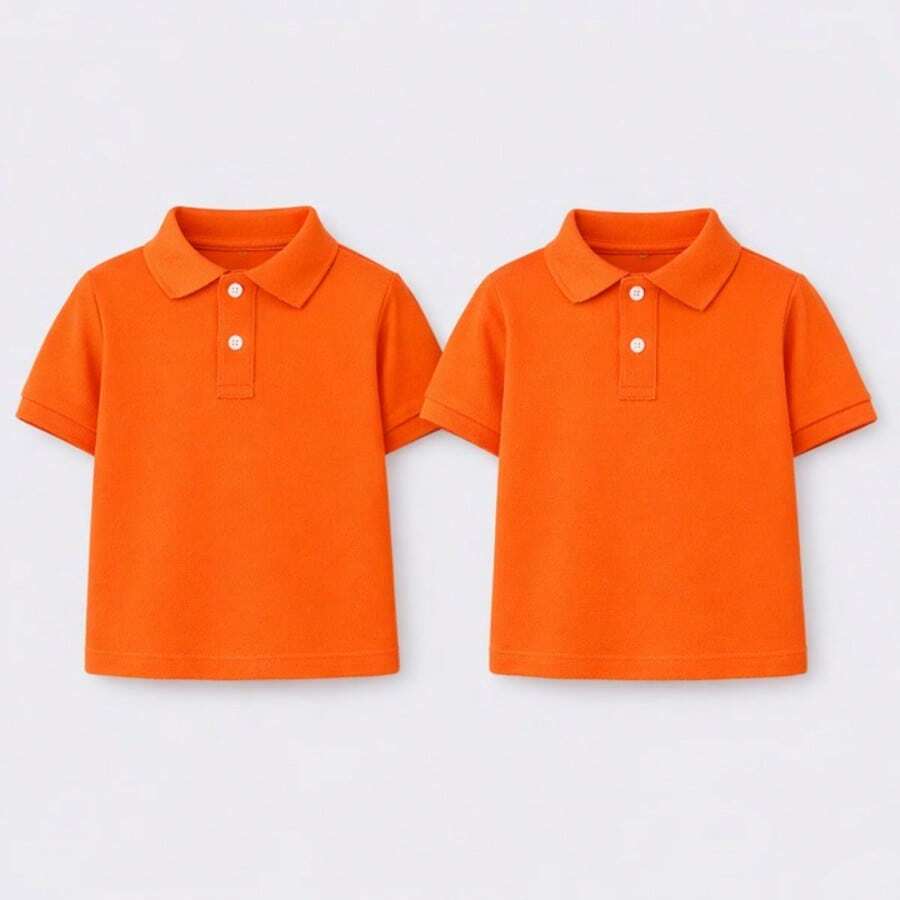 Young Boys Polo Shirts - Orange - View 1
