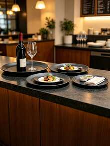 Premium Stainless Steel Cake Plate, Minimalist And Elegant, Suitable For Home Use, Ideal For Afternoon Tea, Desserts, Snacks, Pastries Display And Fruit Serving - Black - View 7