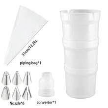 1 buah Dudukan Kantong Piping Bebas Genggam, Stand Kantong Piping Plastik Semi-Transparan untuk Mengisi, dengan Set Alat Piping, Aksesoris Dekorasi Kue dan Pemanggang - Clear - View 8