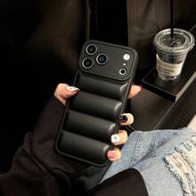 DECOPHONE Three-Dimensional Three-Dimensional Drooping Down Feathered Phone Case, Simple And Cute, Anti-Drop Protective Cover, Compatible With Apple 17/16/15 Series Models. - Black - View 3