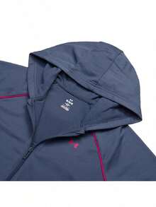 Under Armour Women's UA Rival Tricot Tracksuit HD-GRY 2026 Summer Hooded Colorblock Sports Casual Two-Piece Set 6001966-044 - Heavy Rain Gray - View 5