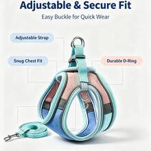 Kit de Peitoral Refletivo para Passeio Noturno de Animais de Estimação, Conjunto de Peitoral de Camurça Sintética Amigável à Pele para Filhotes, Opções de Múltiplas Cores para Cães Mini e Pequenos - Multicolorido - Visão 6