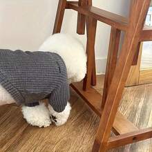Navy Blue & Gray 2 Colors Pet Waffle Knit Letter Embroidered Sweatshirt, S-XL Full Size, Spring/Autumn, Small Cats & Dogs, Versatile Base Layer For Outdoor & Indoor Wear - Multicolor - View 5