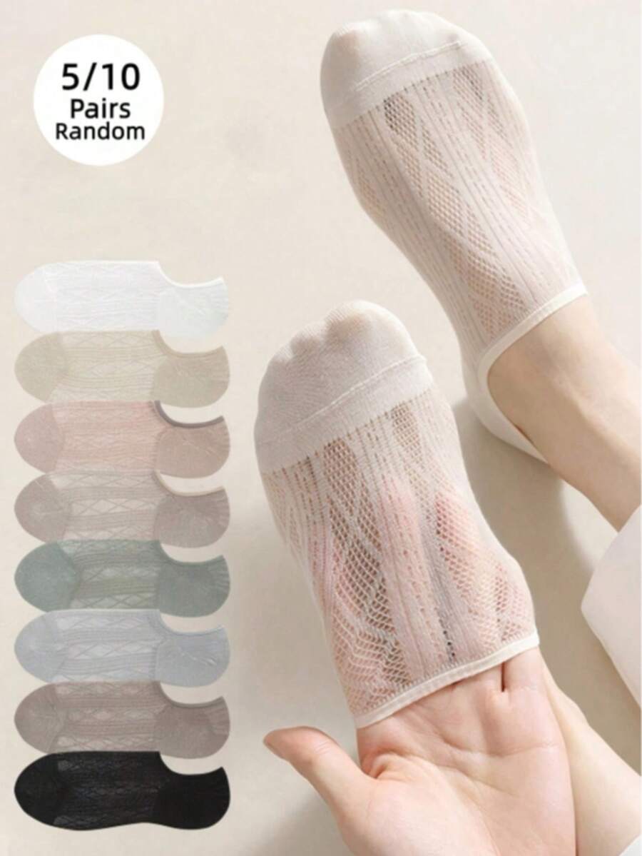 1/4/5/8/12/16/20/24 Pairs Women's Ankle Socks, Transparent Invisible ...