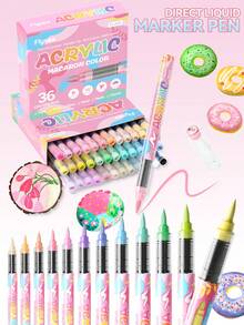 Acrylic Paint Brush Set, Soft Tip Liquid Markers, 12/24/36/48/72 Gradient Colors, Multiple Color Schemes Available, Suitable For Painting, Doodling, Coloring, Professional Art Tools, Back To School Essential, Perfect Holiday Gift - Marker Pen (set) - View 4