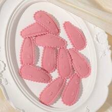 10pcs Striped Solid Color Embroidered Floral Fabric Water Drop Hair Clips, Cute Princess Style Head Accessories For Daily Wear And Photos - Mixed color - View 13