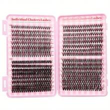 LIMEIKAI 640PCS D Curl Waterproof Lash Extensions, 30D-80D Mixed Clusters, 9-16mm Mixed Length False Eyelashes - View 6