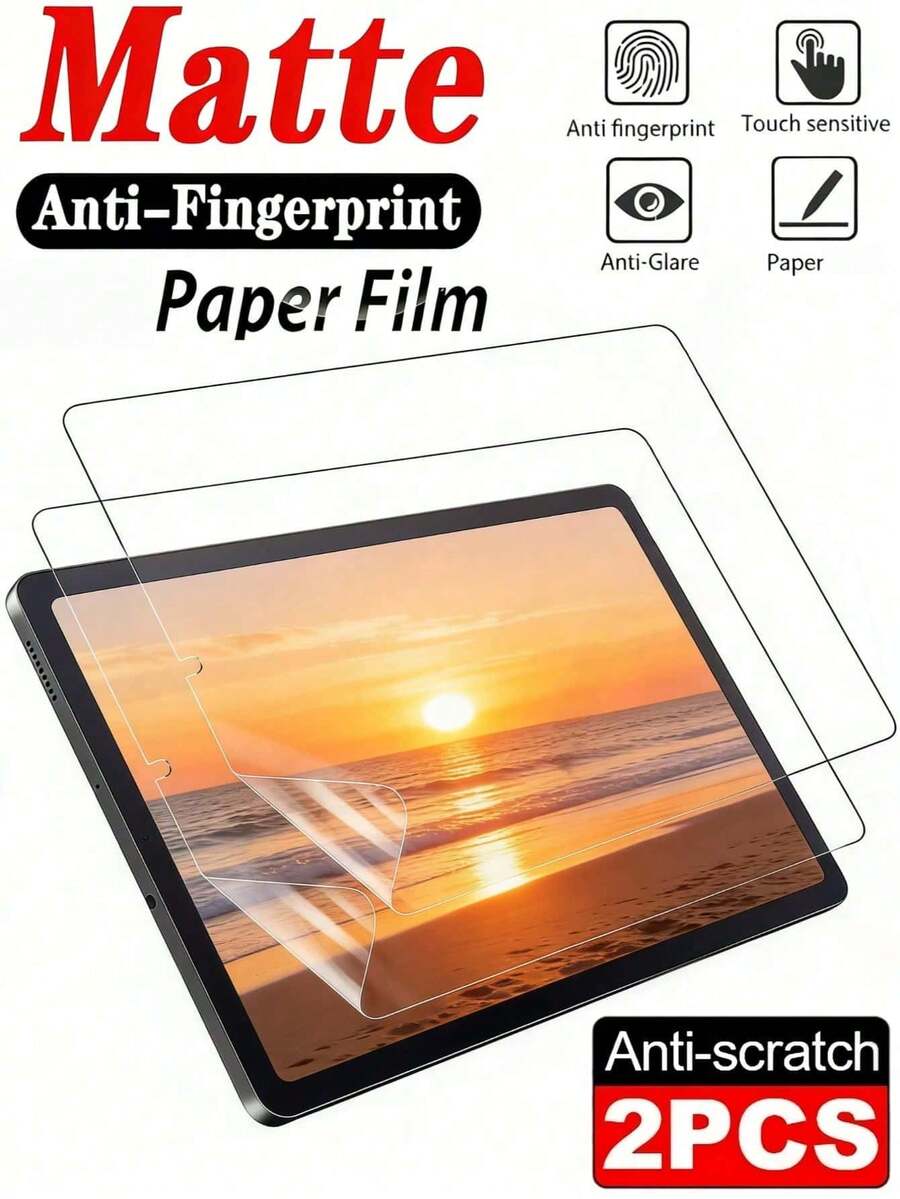 2片裝 磨砂紙感螢幕保護貼，相容 Galaxy Tab S11 S10 S10FE S9 S8 S7 S6 Lite A9 A11 A8 A9+ A11+，防眩光、觸控靈敏，適合辦公繪圖的紙感膜